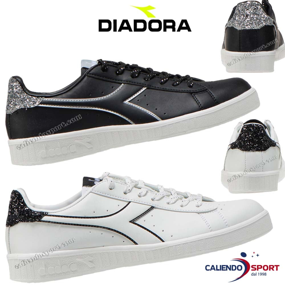DIADORA WOMEN'S SHOES 175063 2000 GAME P WN WHITE BLACK