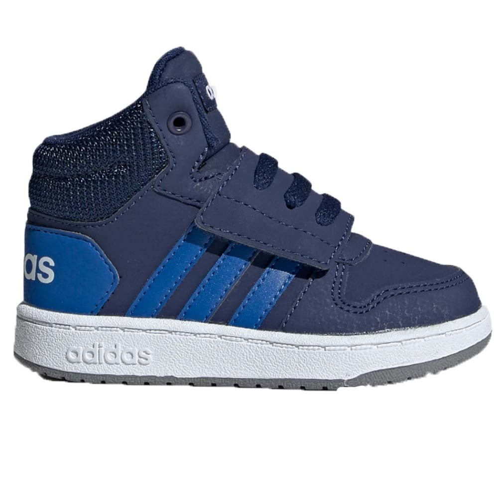 ADIDAS EE6717 EE6714 HOOPS 2.0 MID VELCRO BLUE GREY CHILDREN'S SHOES