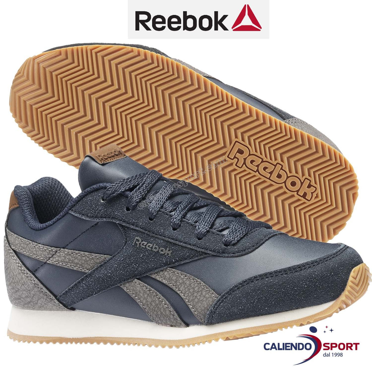 SCARPA REEBOK RAGAZZO CN4813 BIMBO ROYAL CLASSIC JOGGER 2.0 BLU GRIGIO SNEAKER