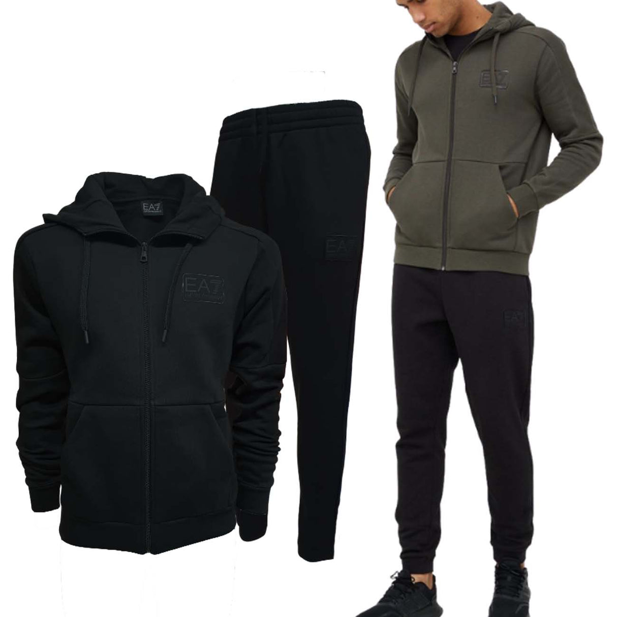 ARMANI EA7 6LPV68 PJ07Z COTTON FLEECE TRACKSUIT