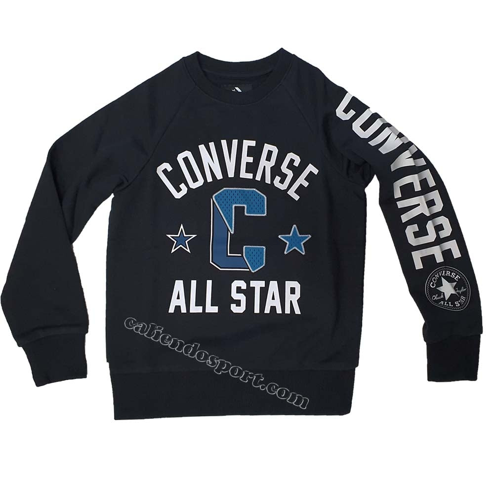 FELPA CONVERSE RAGAZZI 9CA847 ALL STAR COTONE FELPATO
