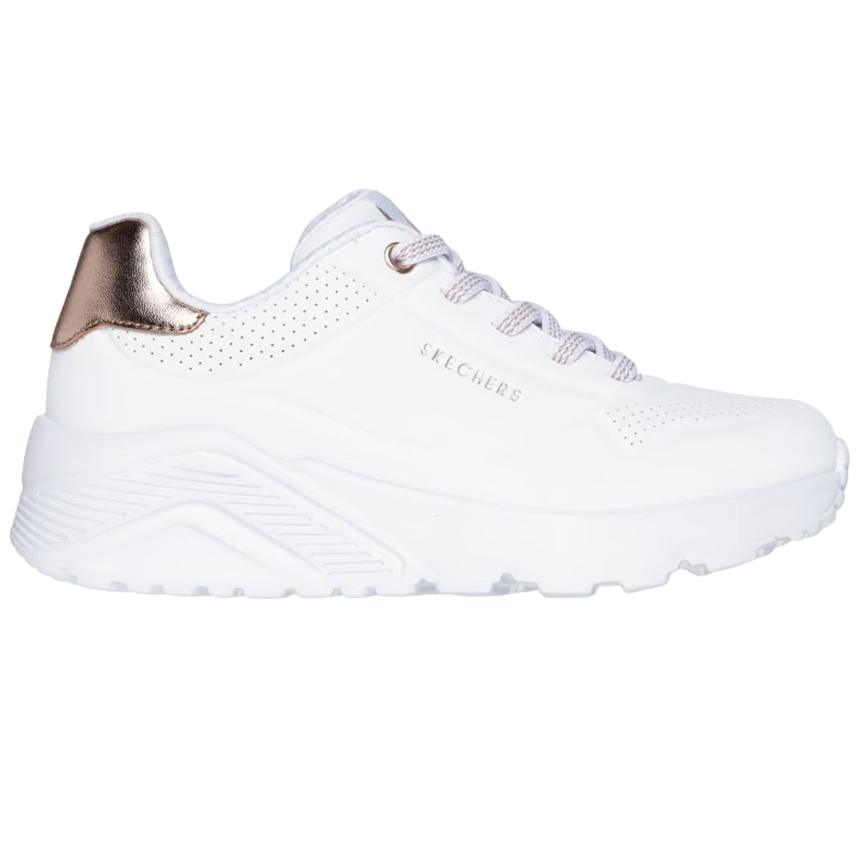SCARPA RAGAZZE SKECHERS 310384LWHT UNO LITE BIANCO