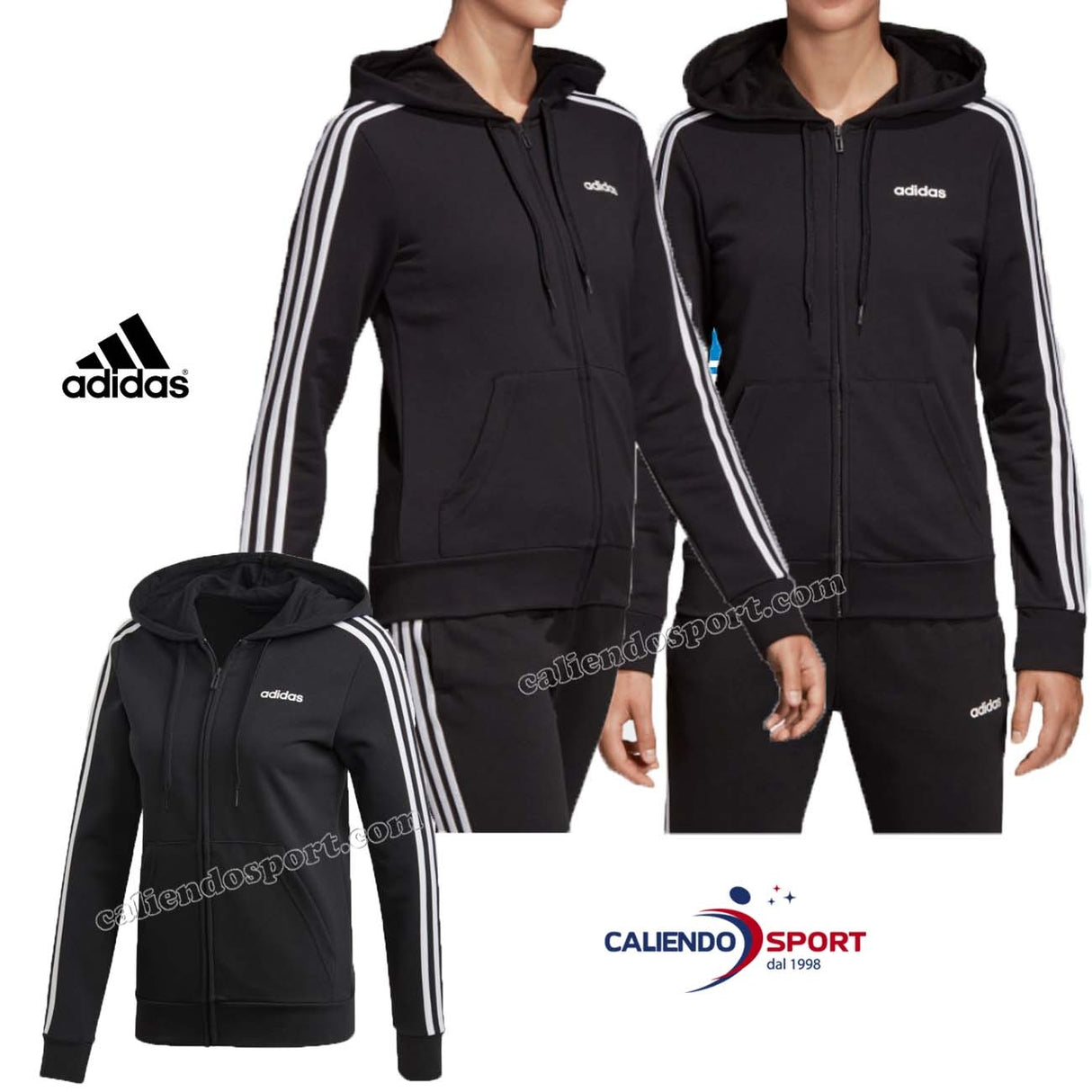 ADIDAS WOMEN'S DP2419 ESSENTIALS 3-STRIPES HOODIE