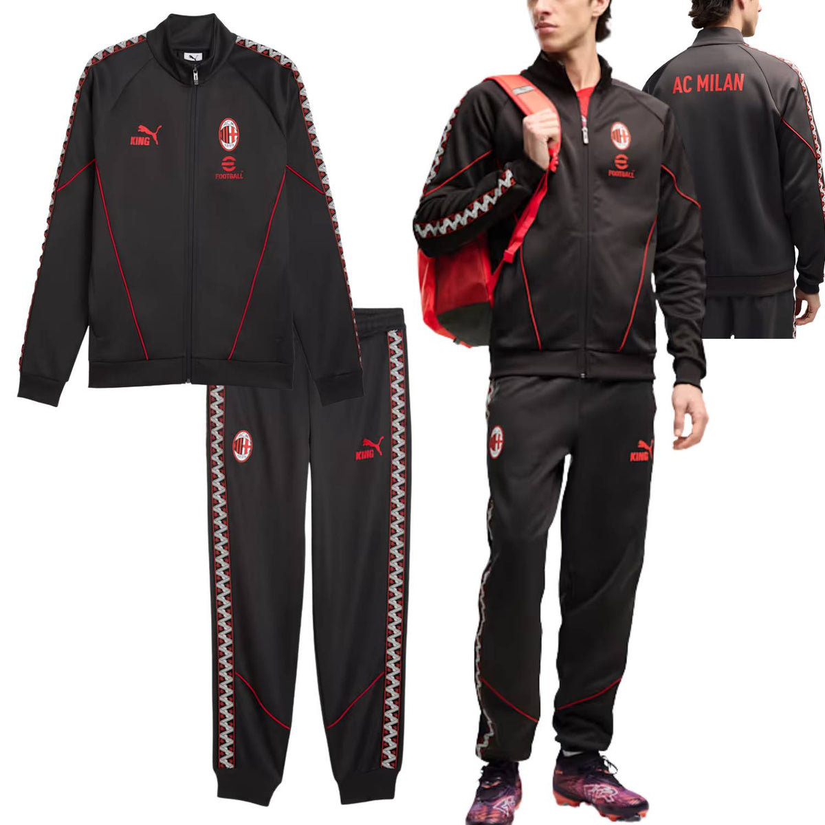 CIACCA+PANTALONE PUMA 786736 17 786735-17 AC MILAN KING