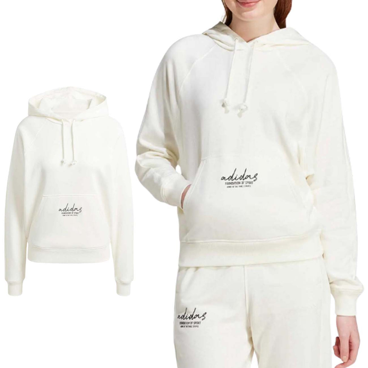 FELPA DONNA ADIDAS JI6517 GRAFHIC EMBROIDERY COTONE GARZATO