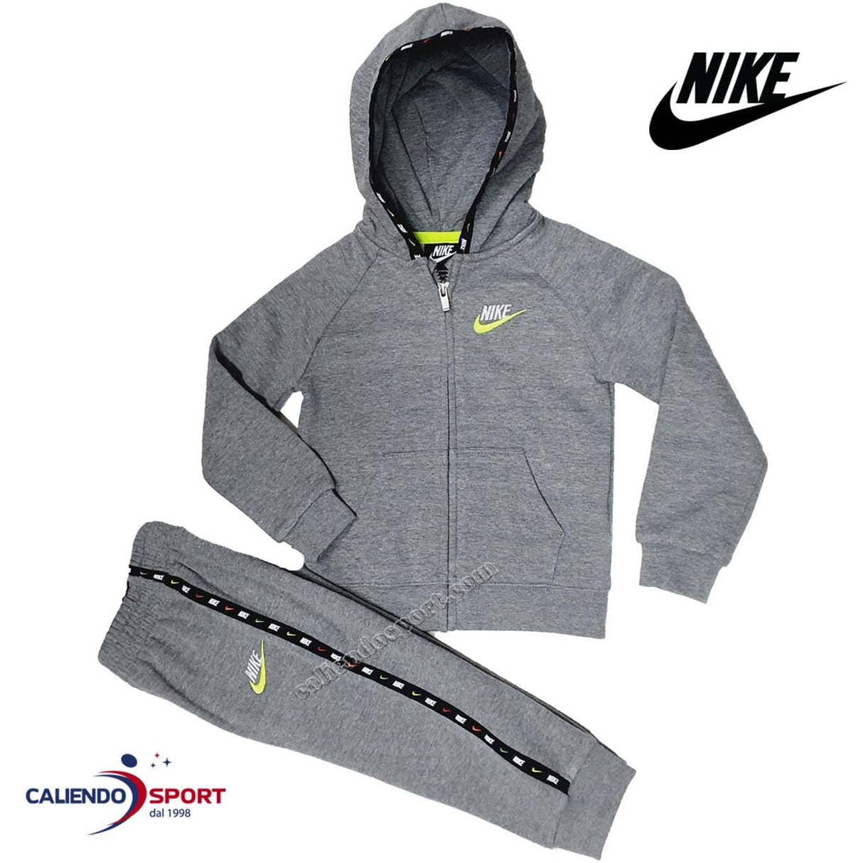 NIKE KIDS TRACKSUIT 86H232 GEH GREY COTTON FLEECE
