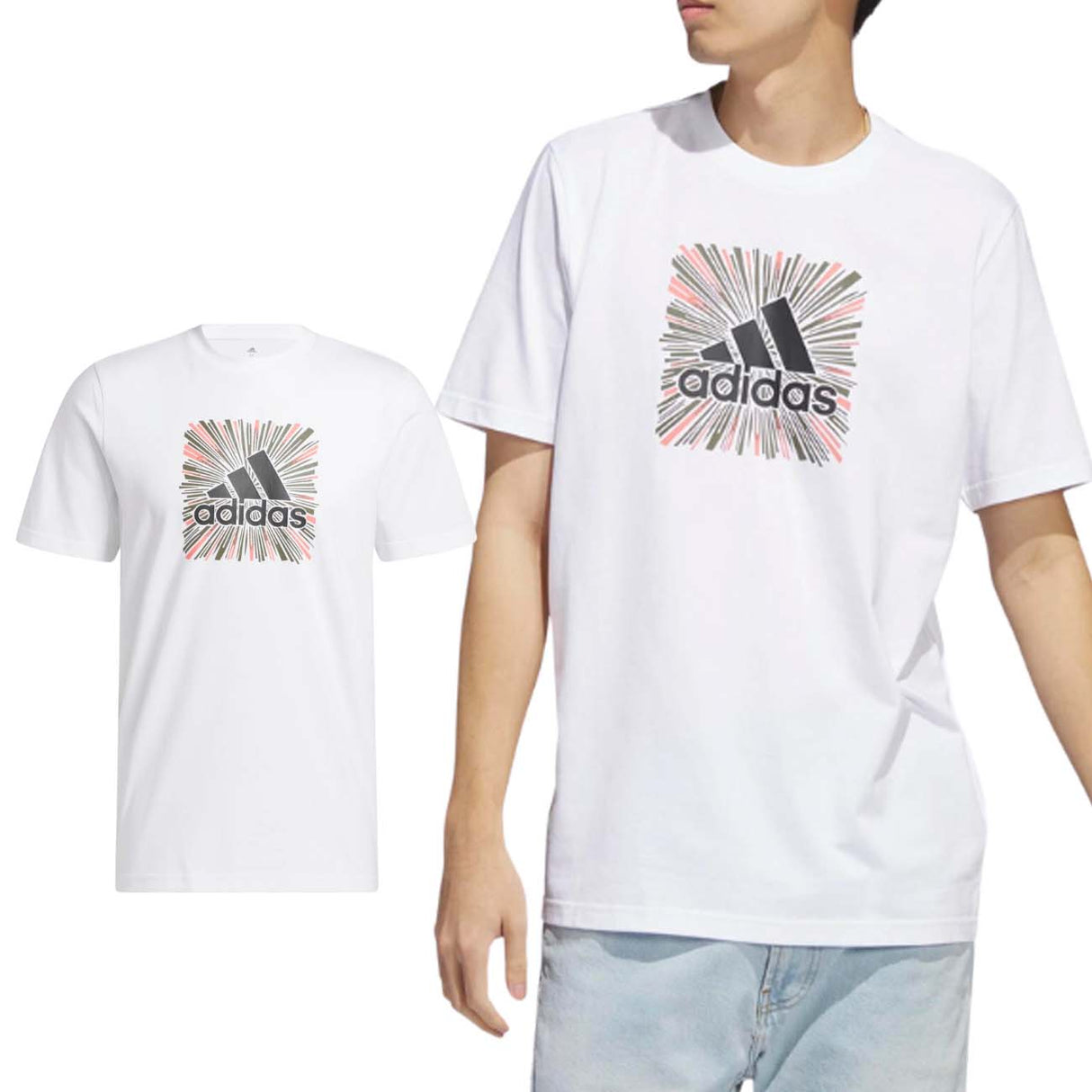 T-SHIRT ADIDAS HR8071 GRAFICA BIANCO COTONE