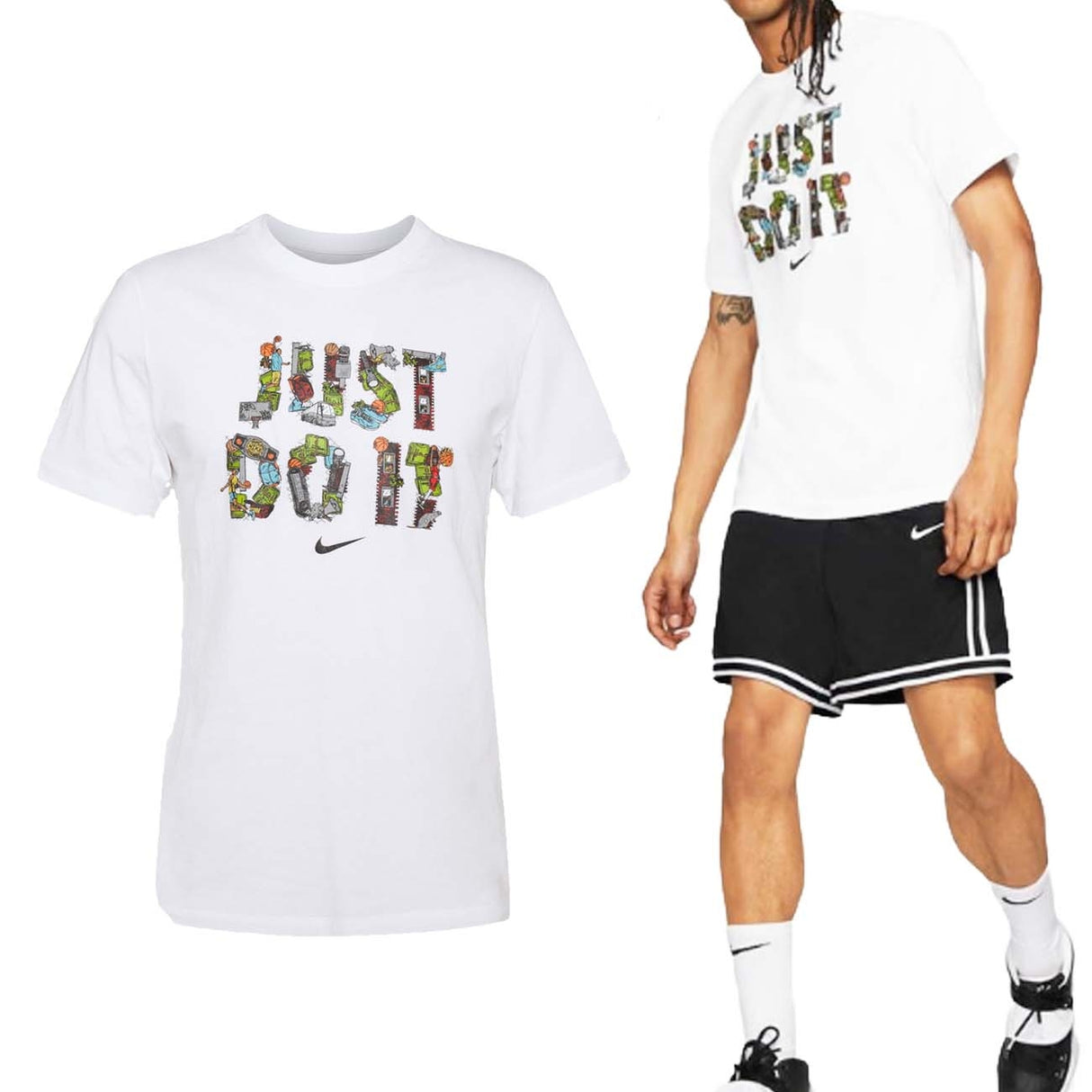 T-SHIRT NIKE DD0801 100 JUST DO IT BIANCO