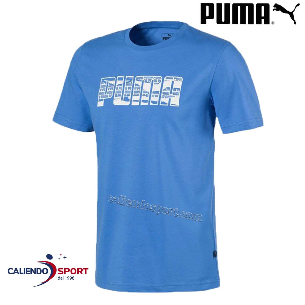 T-SHIRT PUMA 581905 41 AZZURRO COTONE GIRO COLLO