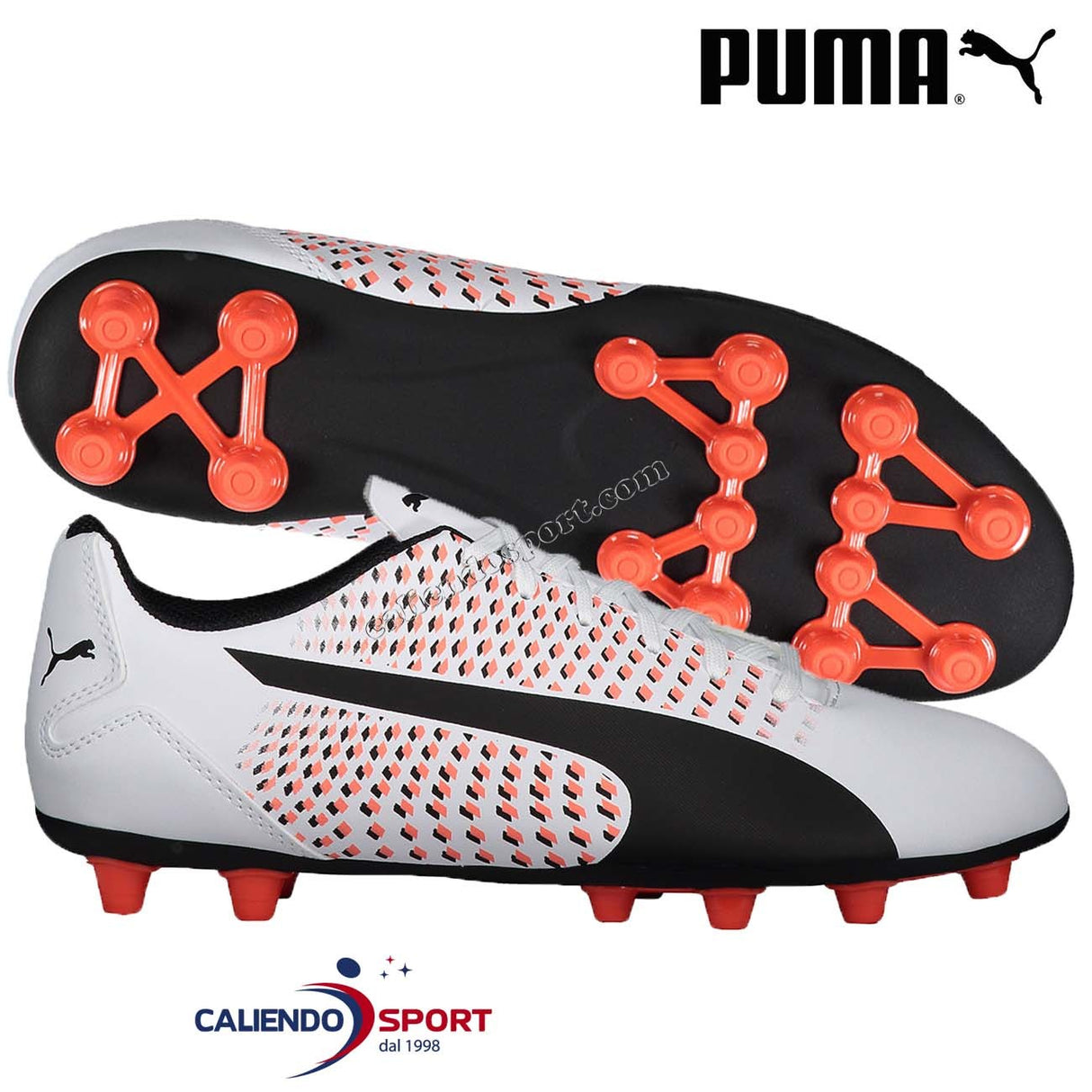 PUMA 104103 04 ADRENO III AG BOY JR FOOTBALL BOOT WHITE BLACK