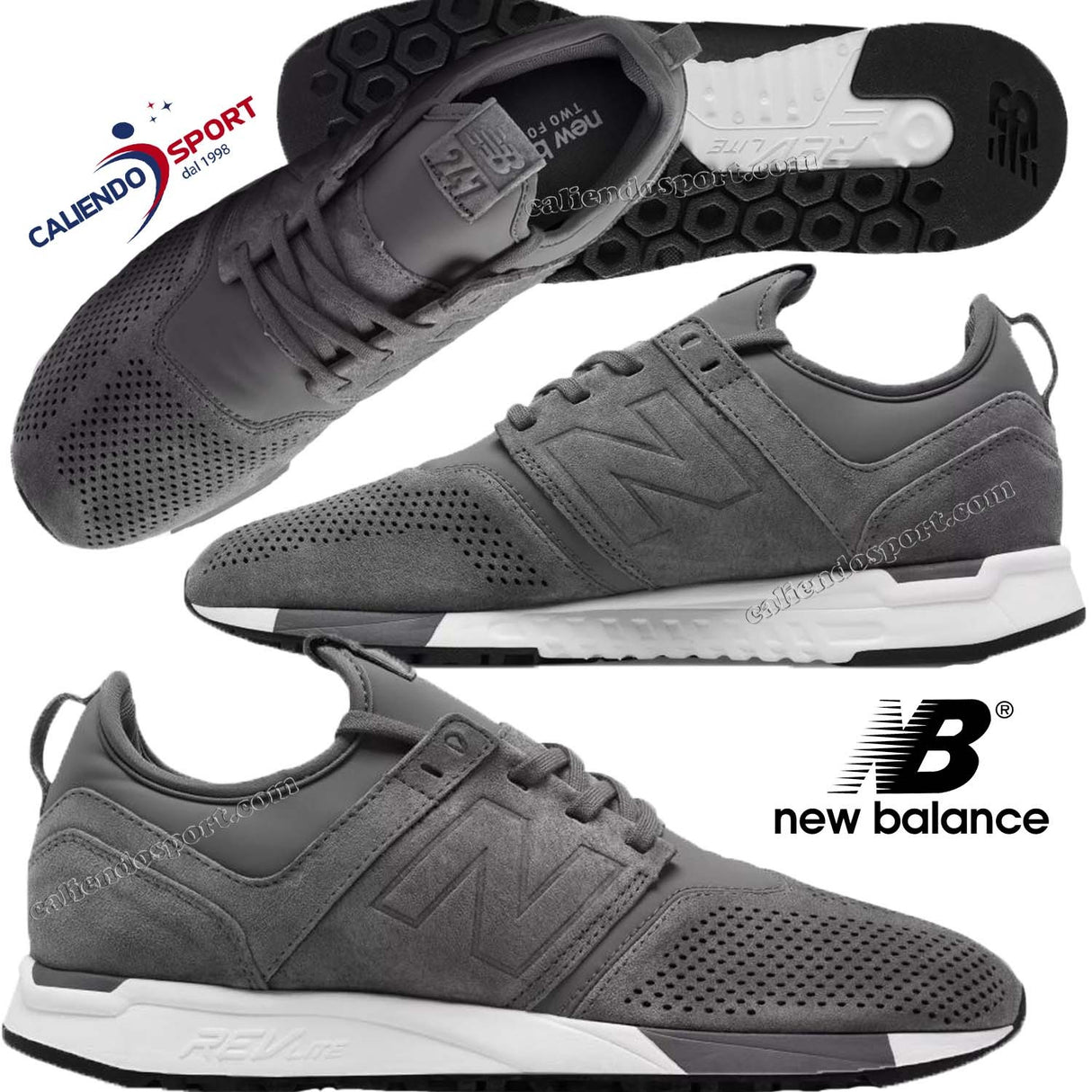CHAUSSURES NEW BALANCE POUR HOMMES MRL247LY SUED 247 REV LITE GREY SNEAKER