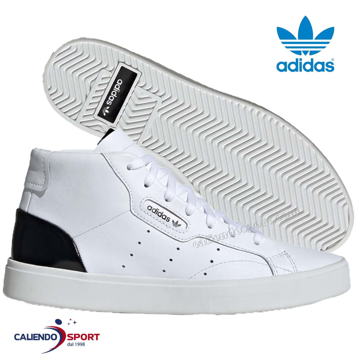 ADIDAS WOMEN'S SHOES EF0701 SLEEK MID WHITE HIGH NECK