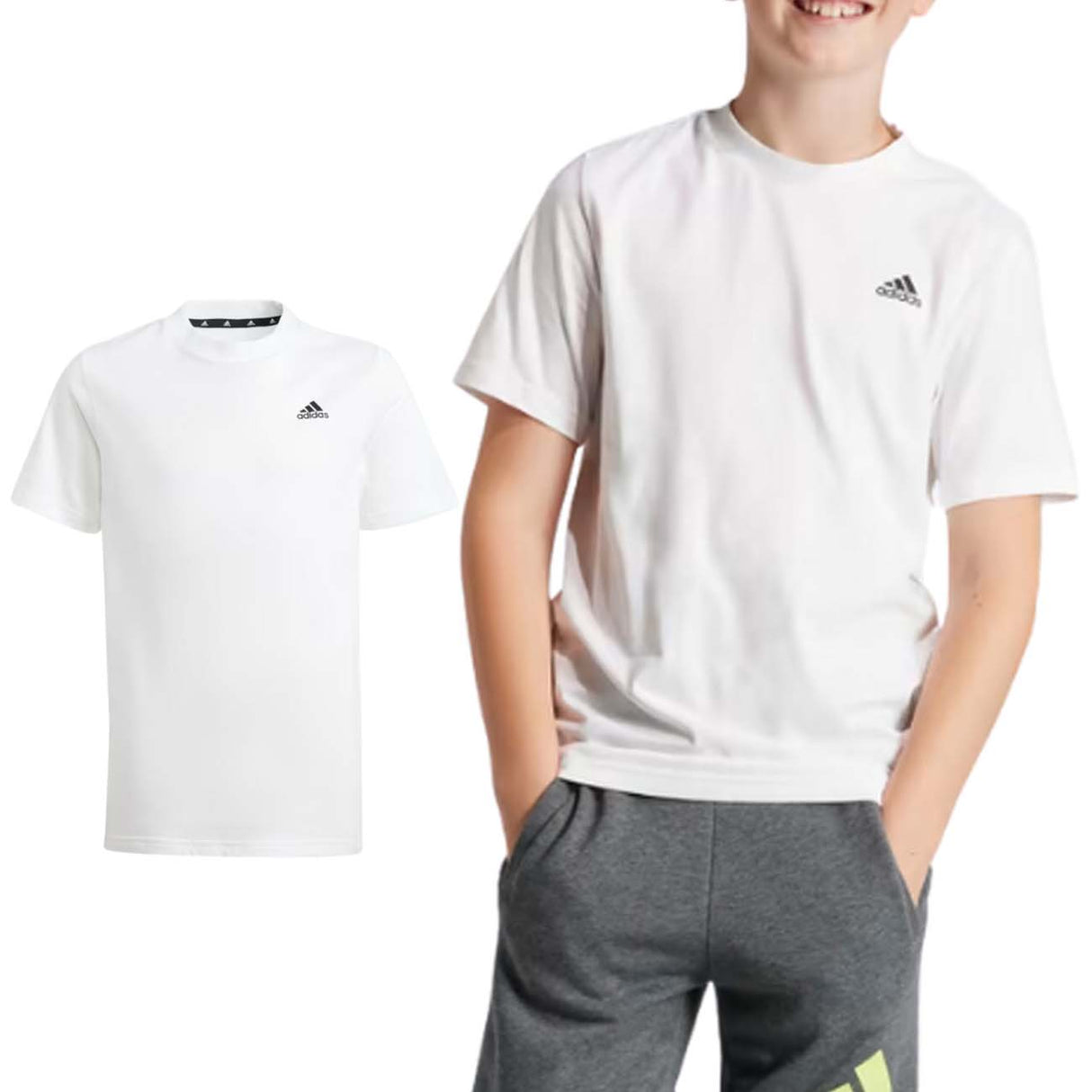 T-SHIRT UNISEXE POUR GARÇONS ADIDAS IB4093 ESSENTIALS BLANC
