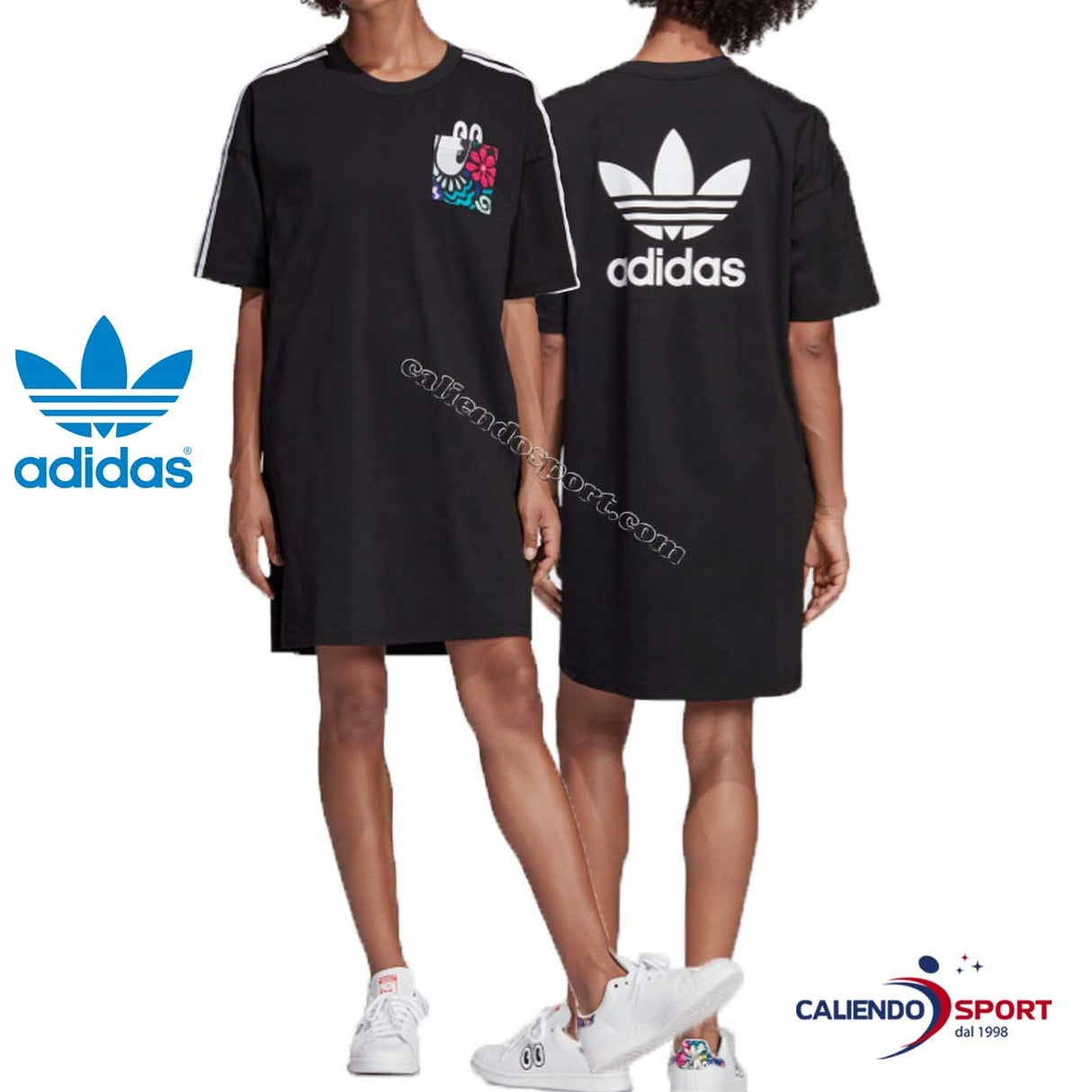 ROBE ADIDAS DV2669 BLACK ORIGINALS POUR FEMMES ROBE TRÈFLE