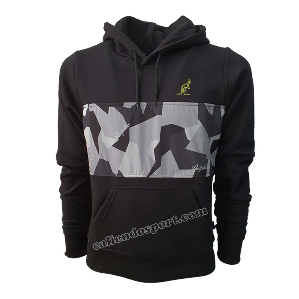 SWEAT-SHIRT AUSTRALIEN SWUFE0005 POLAIRE DE COTON NOIR ET BLANC