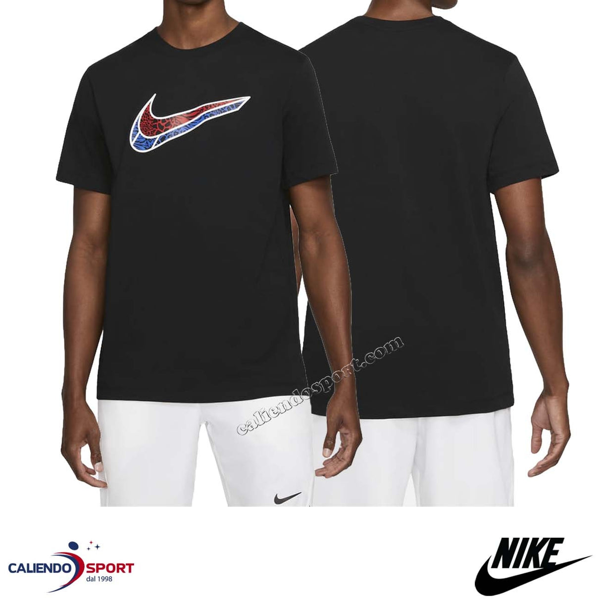 T-SHIRT EN COTON NOIR SWOOSH NIKE DD0767 010