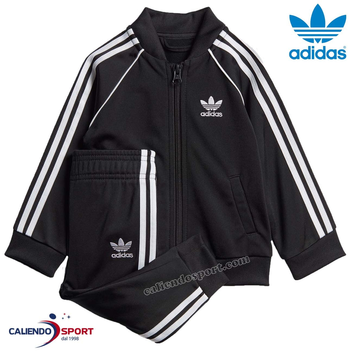 TUTA ADIDAS BAMBINI GD2625 NERO ORIGINALS 3 STRISCE