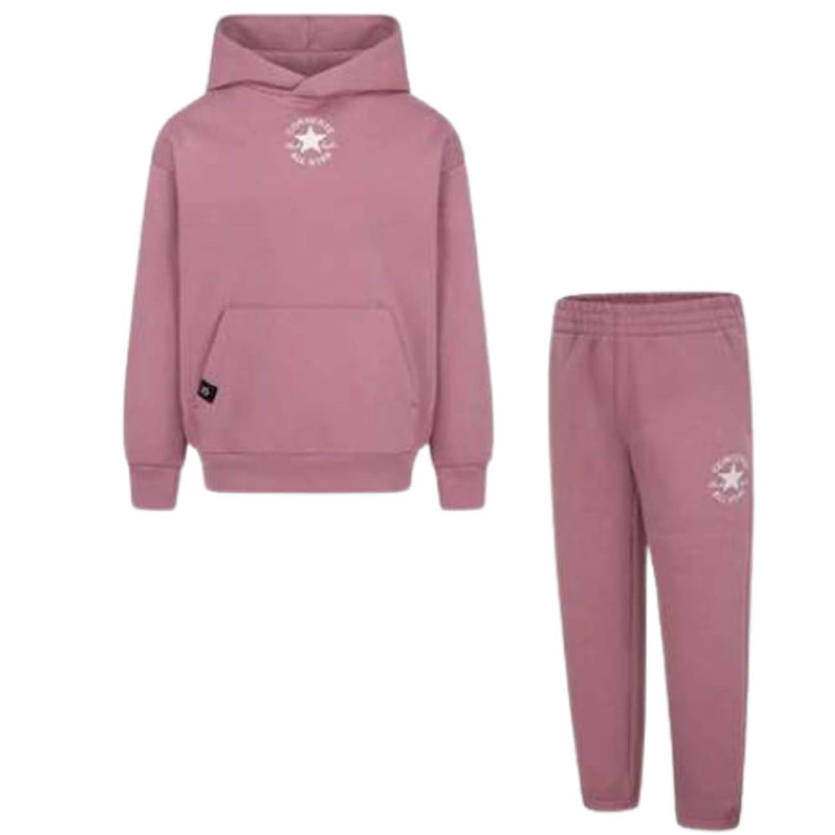 TUTA BAMBINE CONVERSE 8CD894 AG7 ROSA COTONE FELPATO