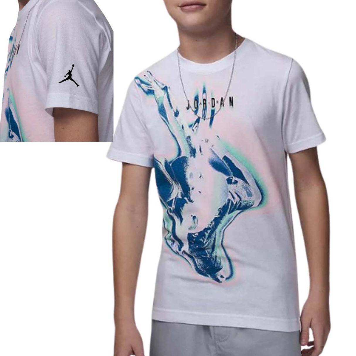 T-SHIRT RAGAZZI JORDAN 95D162-001 BIANCO COTONE