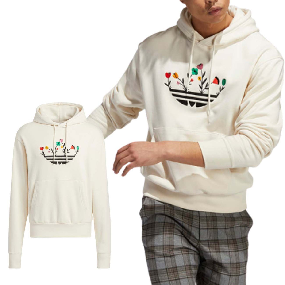 ADIDAS SWEATSHIRT H32306 TREFOIL BLOOM HOODIE