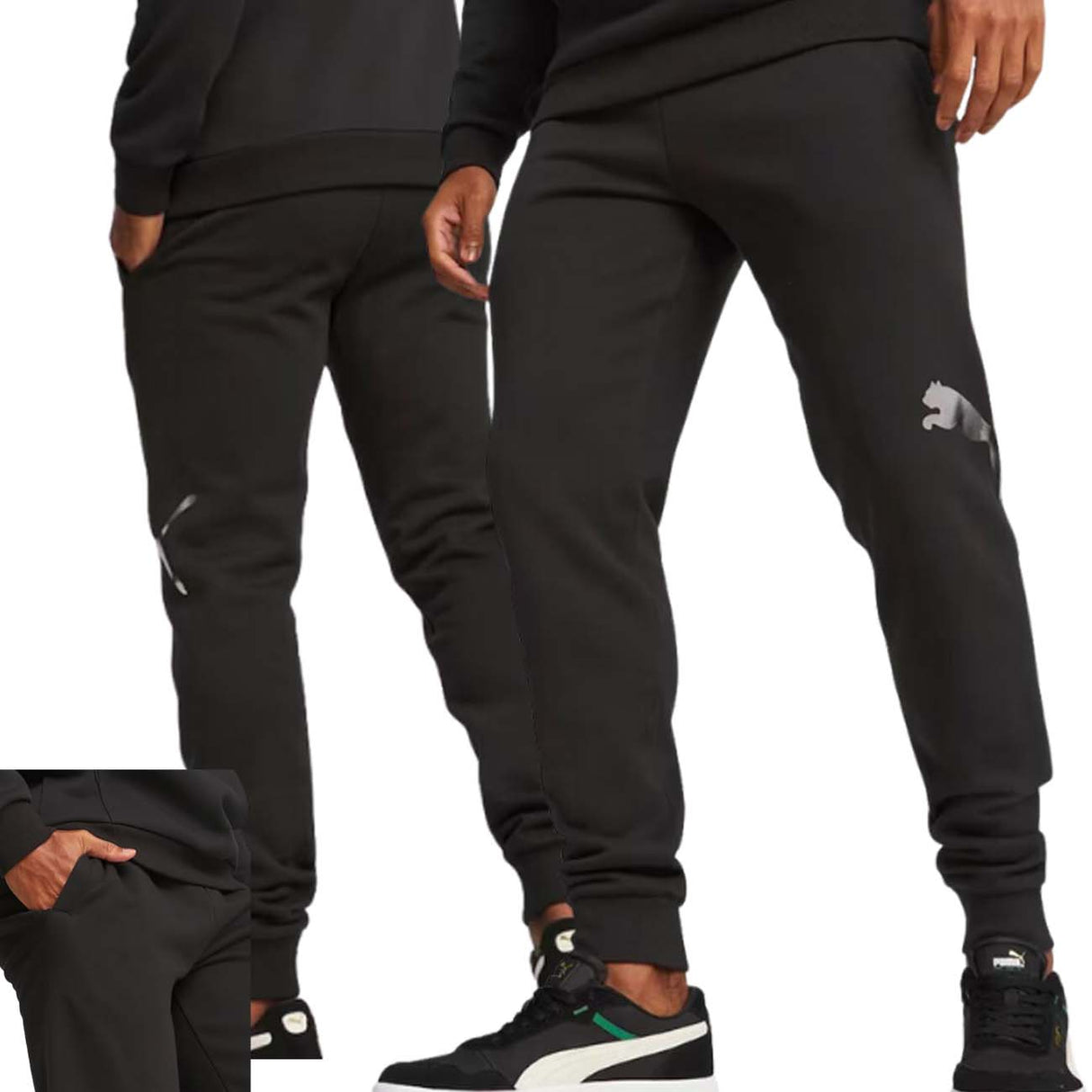 PANTALONE PUMA 675926 01 ESSENTIALS COTONE FLPATO NERO