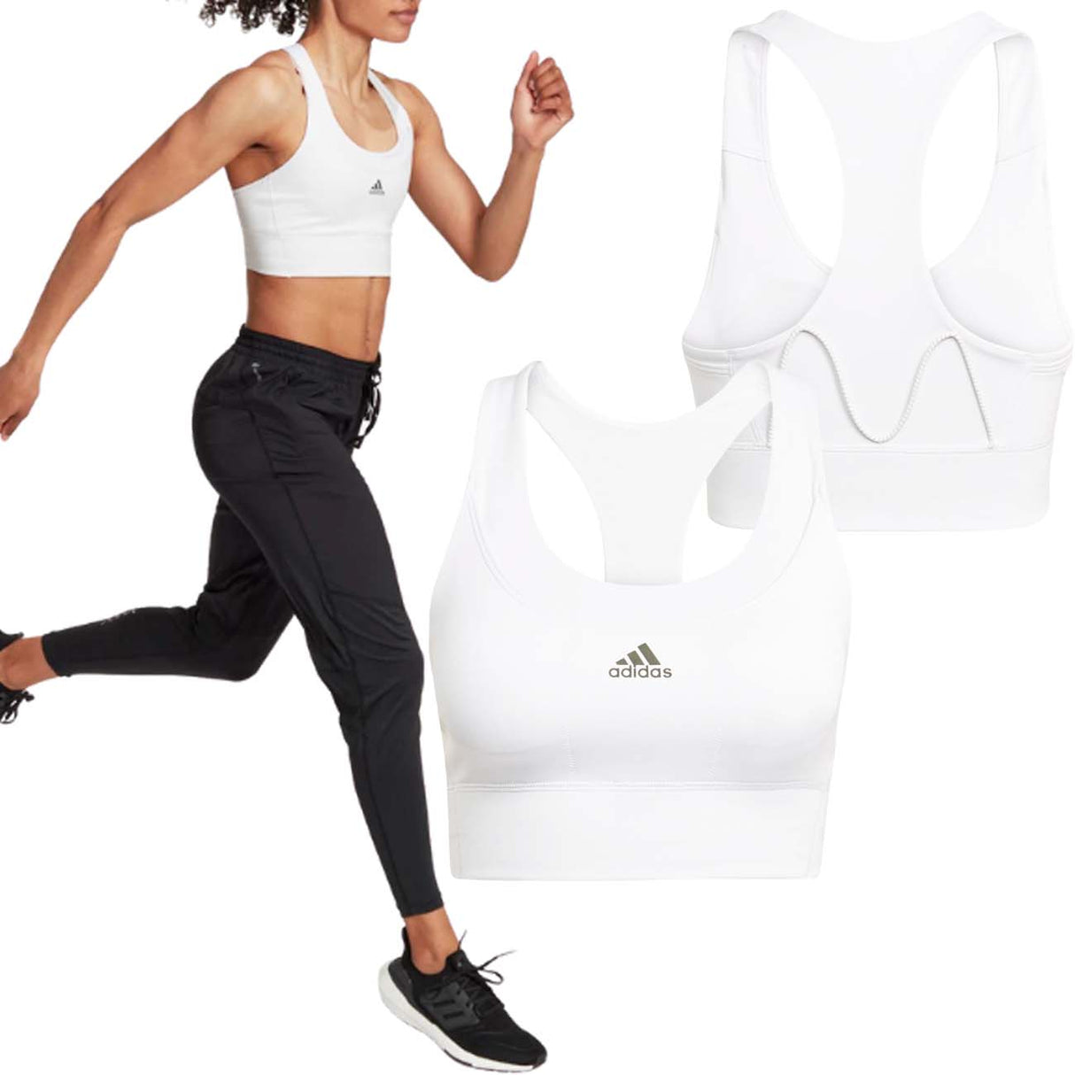 REGGISENO BRA ADIDAS HI1597 SUPPORTO MEDIO BIANCO