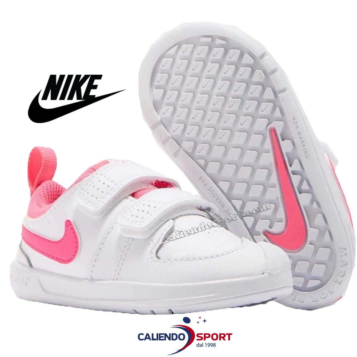 SCARPA NIKE BAMBINI AR4162 102 STRAPPIU PICO 5 BIANCO ROSA