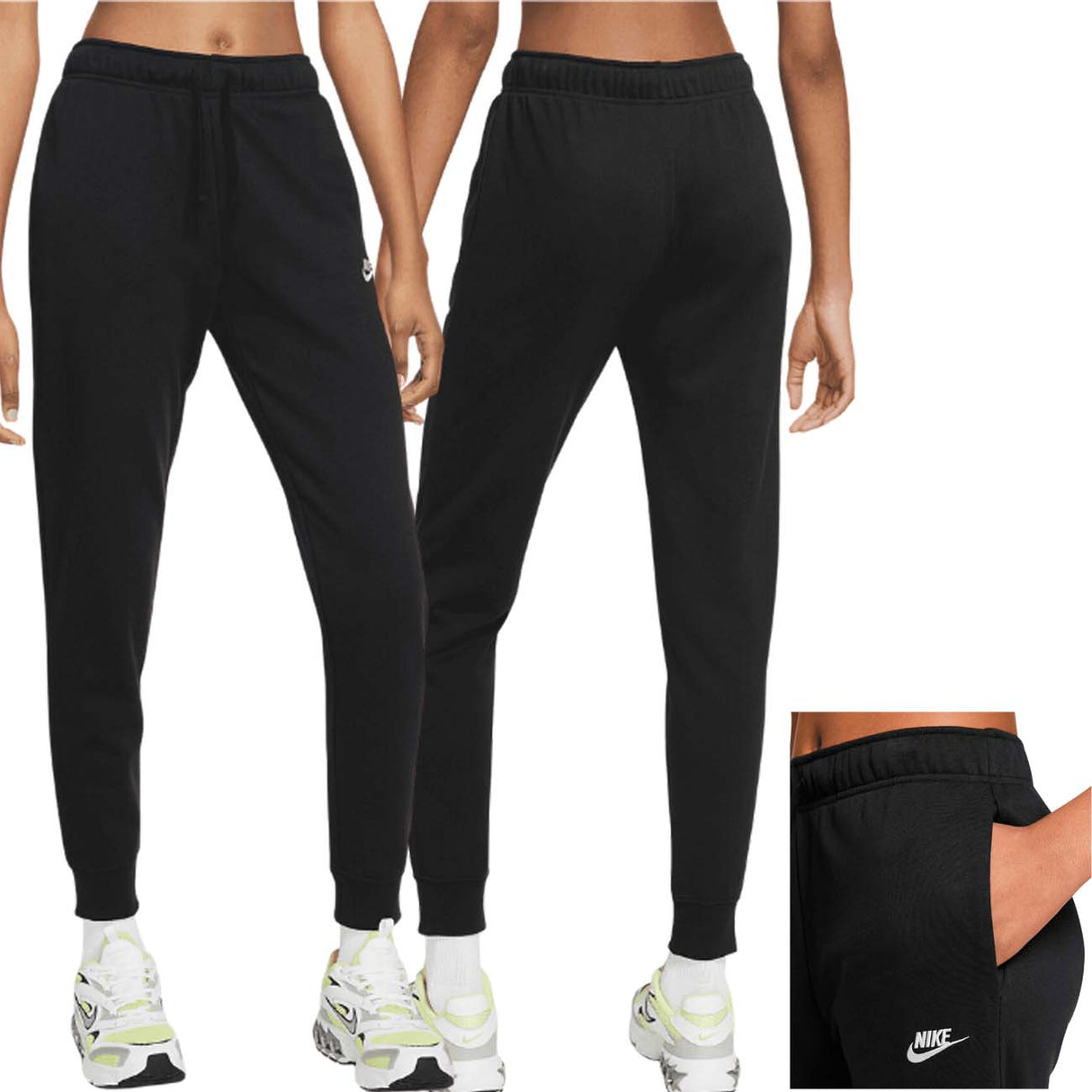 PANTALONE DONNA NIKE DQ5191 010 SPORTWEAR COTONE FELPATO