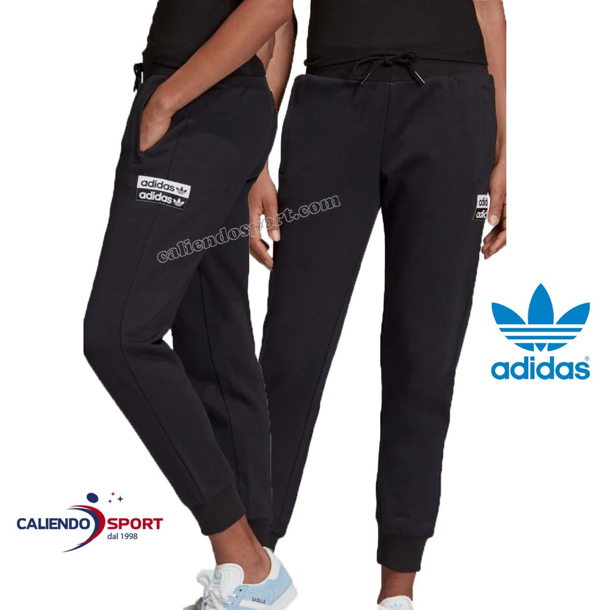 ADIDAS EC0772 WOMEN'S BLACK BRUSHED COTTON PANTS