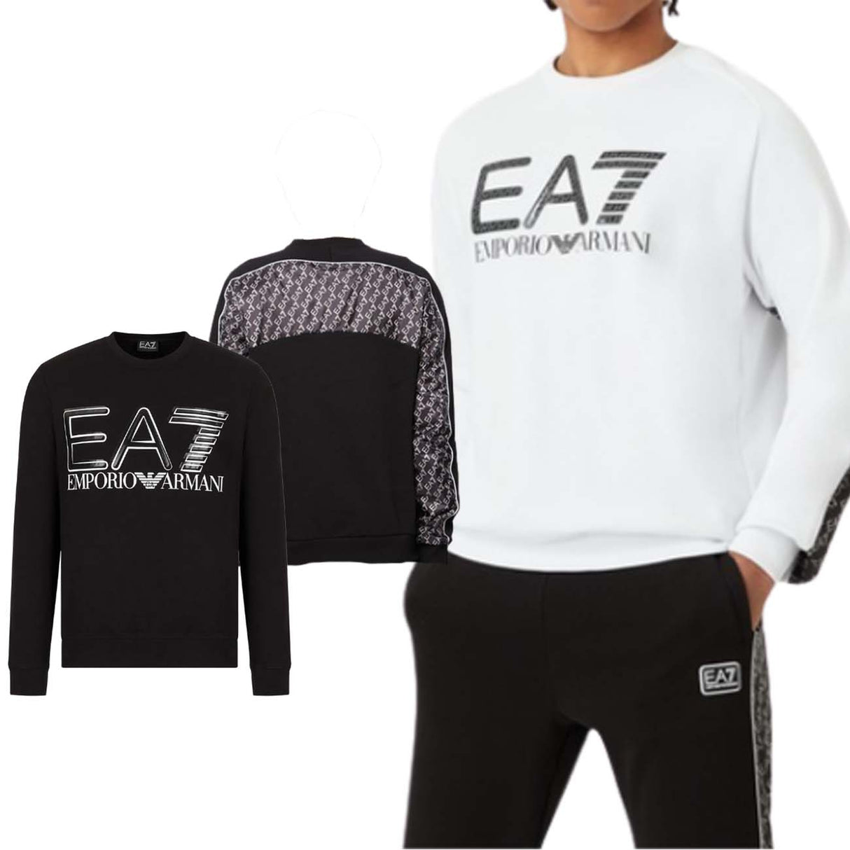 ARMANI EA7 3LPM54PJEQZ BRUSHED COTTON SWEATSHIRT