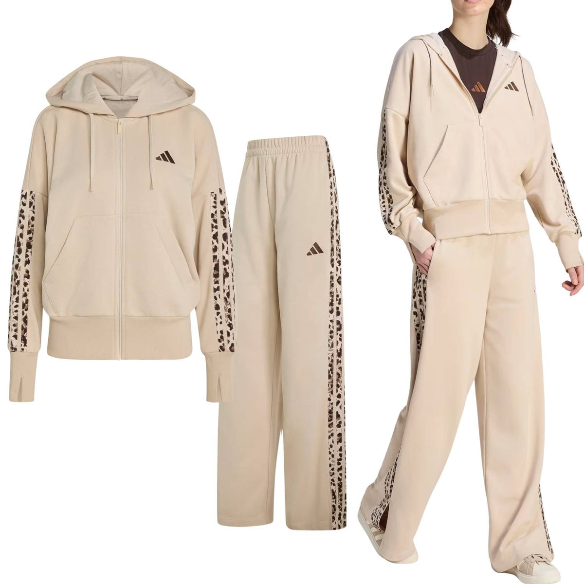 GIACCA+PANTALONE DONNA ADIDAS KH1543 KH1547 ESSENTIALS ANIMALIER