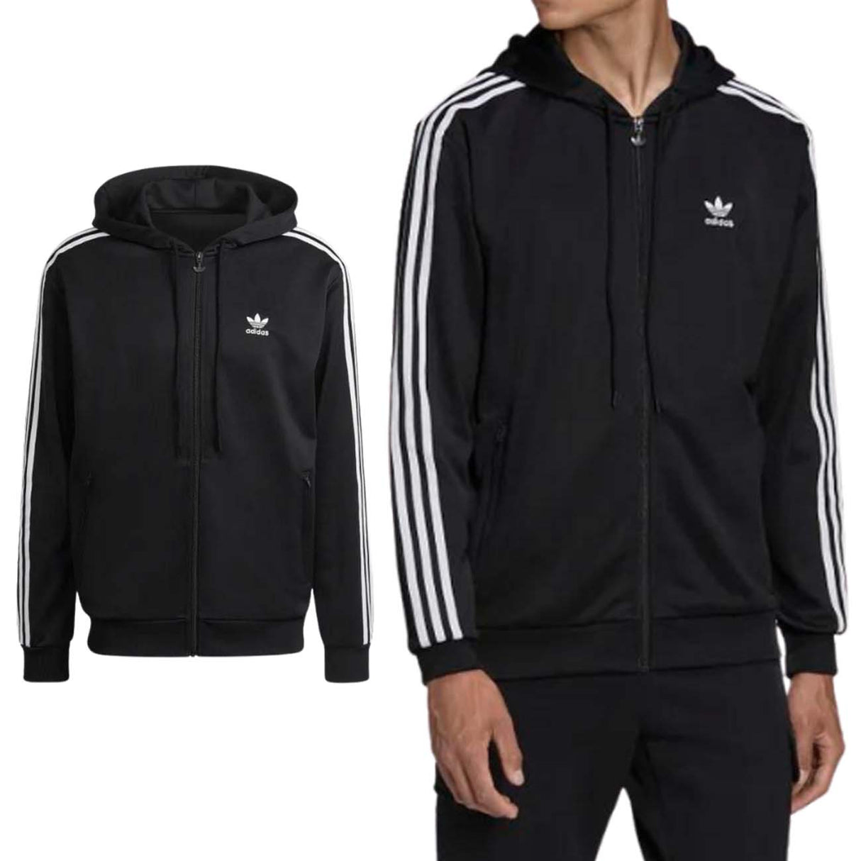 Sweat-shirt à capuche zippé intégral ADIDAS HB9512 ADICOLOR CLASSICS