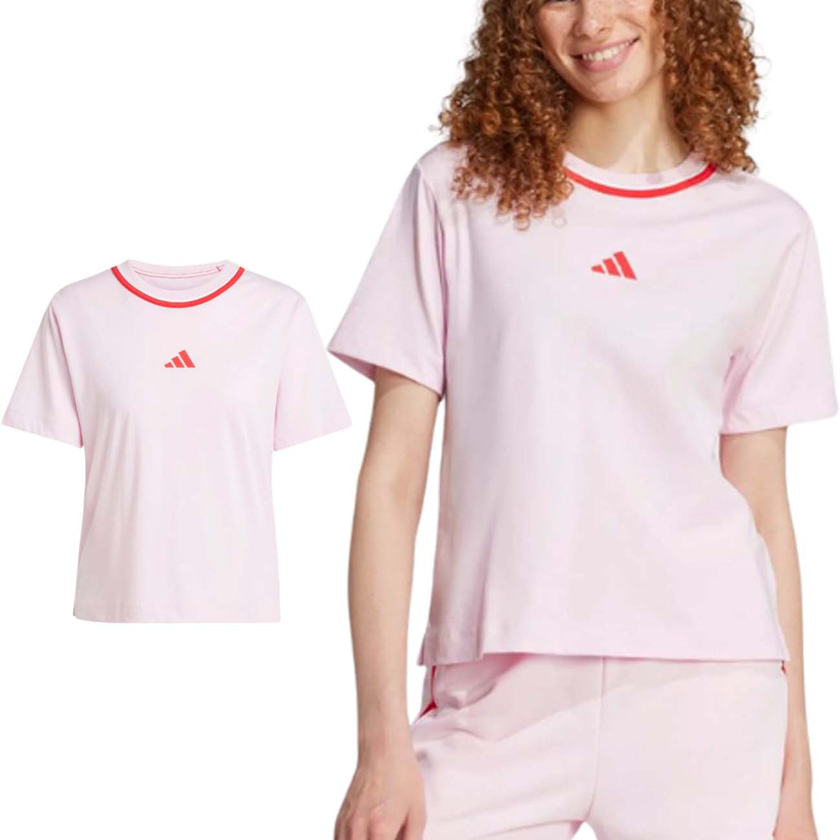 T-SHIRT DONNA ADIDAS JG6242 ESSENTIALS COLOR POP COTONE