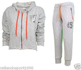Tuta Donna Fitness Palestra Felpa+Pantalone  Con Cappuccio Cotone Sport