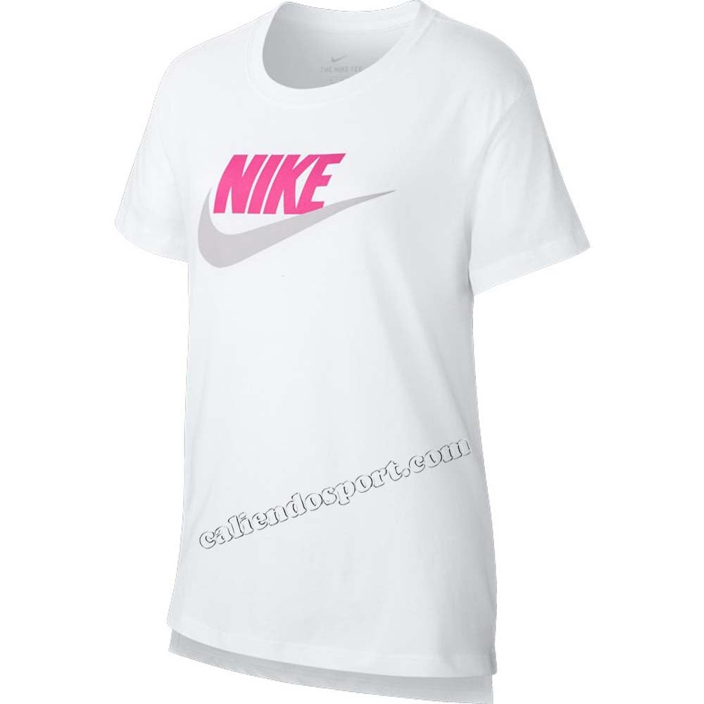 T-SHIRT NIKE RAGAZZE AR5088 COTONE NERO BIANCO ROSA