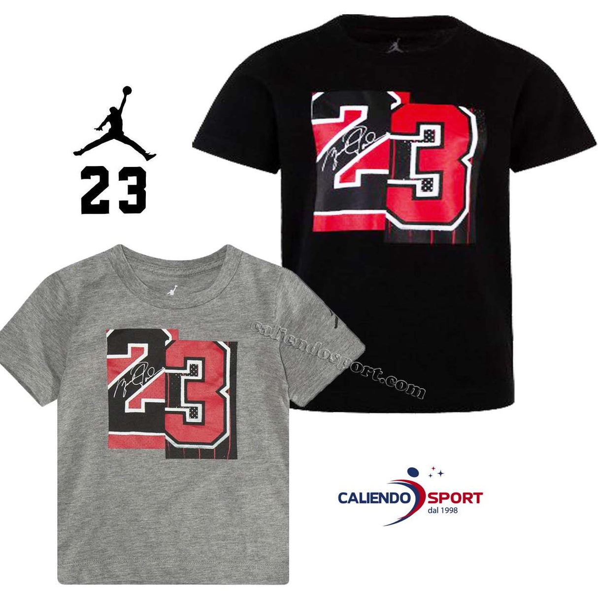 T-SHIRT JORDAN BAMBINO 856113 GEH CARBON HEATHER GRIGIO
