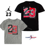T-SHIRT JORDAN BAMBINO 856113 GEH CARBON HEATHER GRIGIO