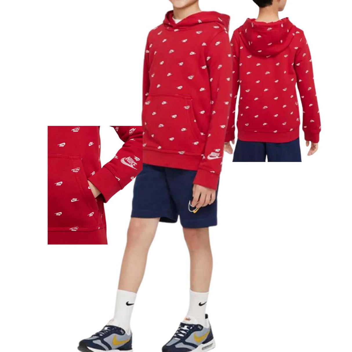 NIKE DQ9110 687 CLUB FLEECE BRUSHED COTTON BOYS SWEATSHIRT