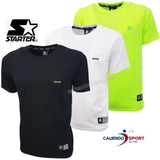 STARTER T-SHIRT 72910 WHITE BLACK FLUORESCENT GREEN COTTON