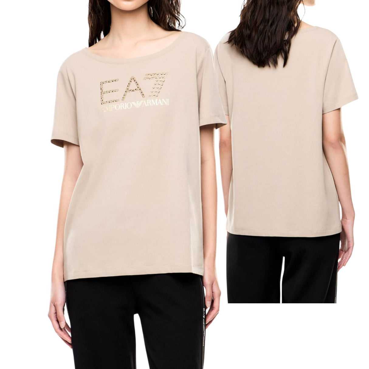 T-SHIRT DONNA ARMANI EA7 E26 7W001098 AF14880 U6225 BEIGE
