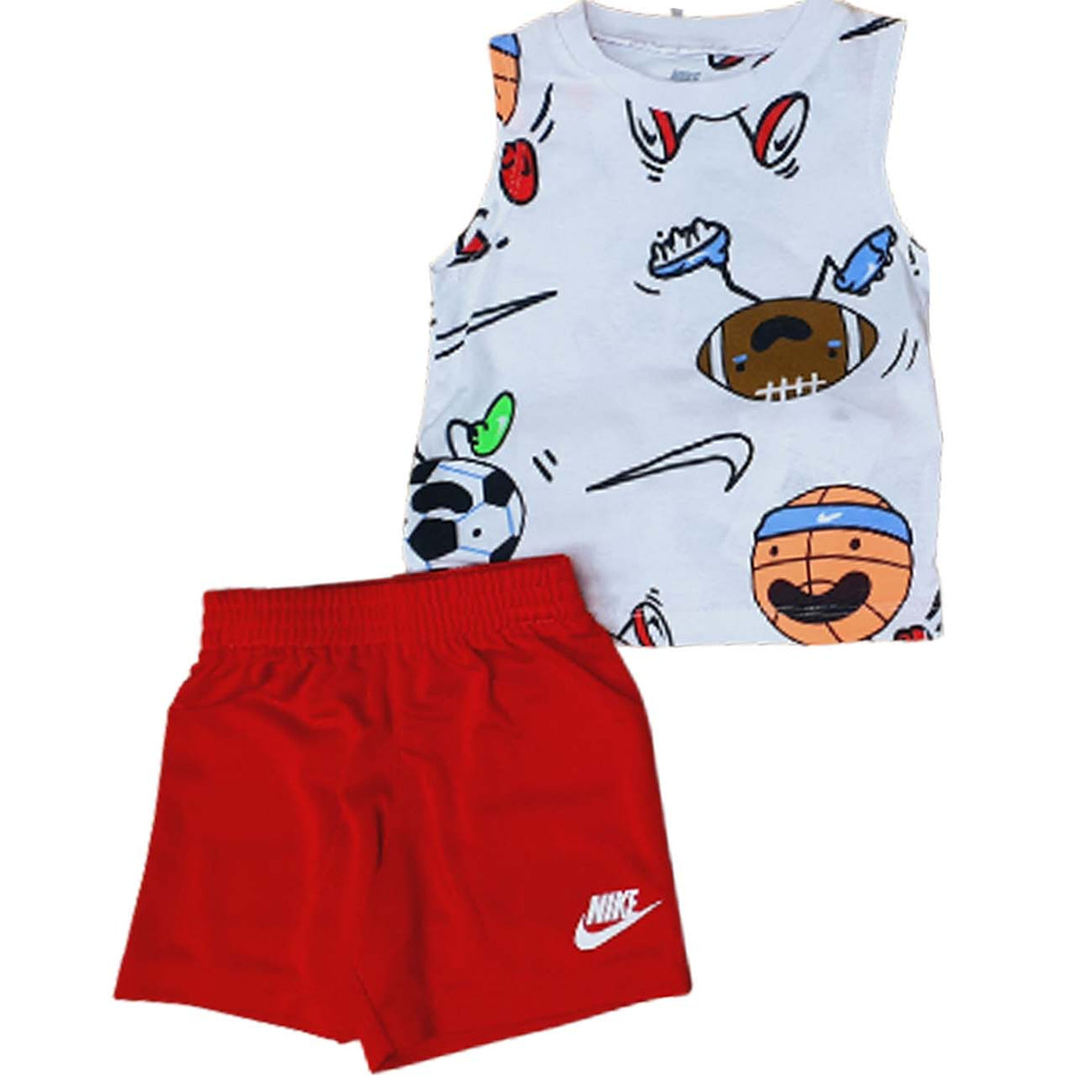 COMPLETO NIKE BAMBINI 66J528 SMANICATO+PANTALONCINO COTONE