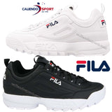 SCARPA FILA DISRUPTOR 1010302 1FG BIANCO 25Y NERO UOMO DONNA LOW WMN