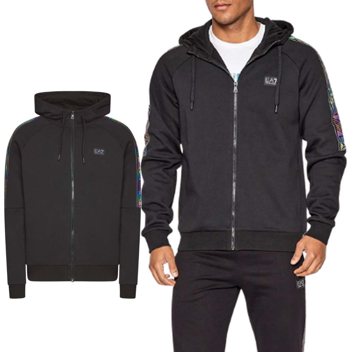 ARMANI EA7 6LPM47 PJ07Z FLEECE COTTON SWEATSHIRT - Product Features: