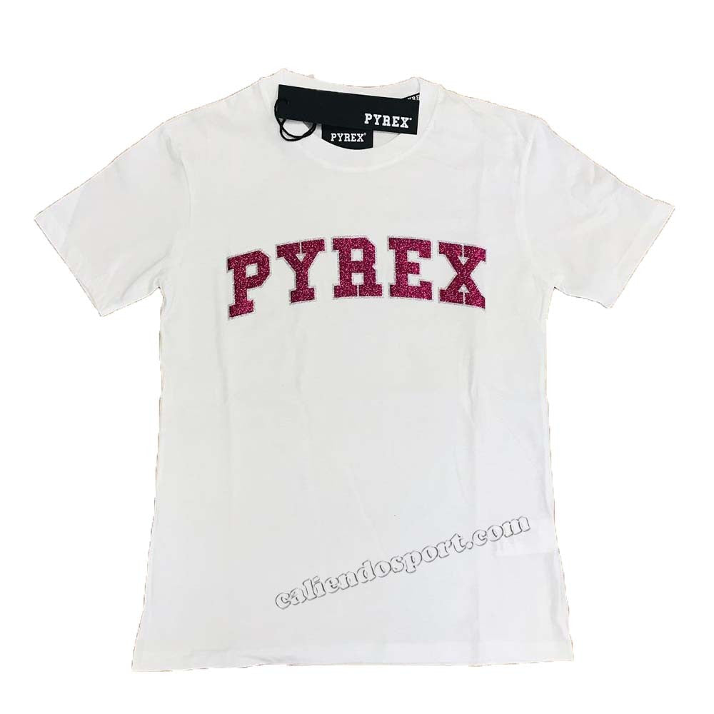 T-SHIRT PYREX DONNA 40024 COTONE GIALLO BIANCO