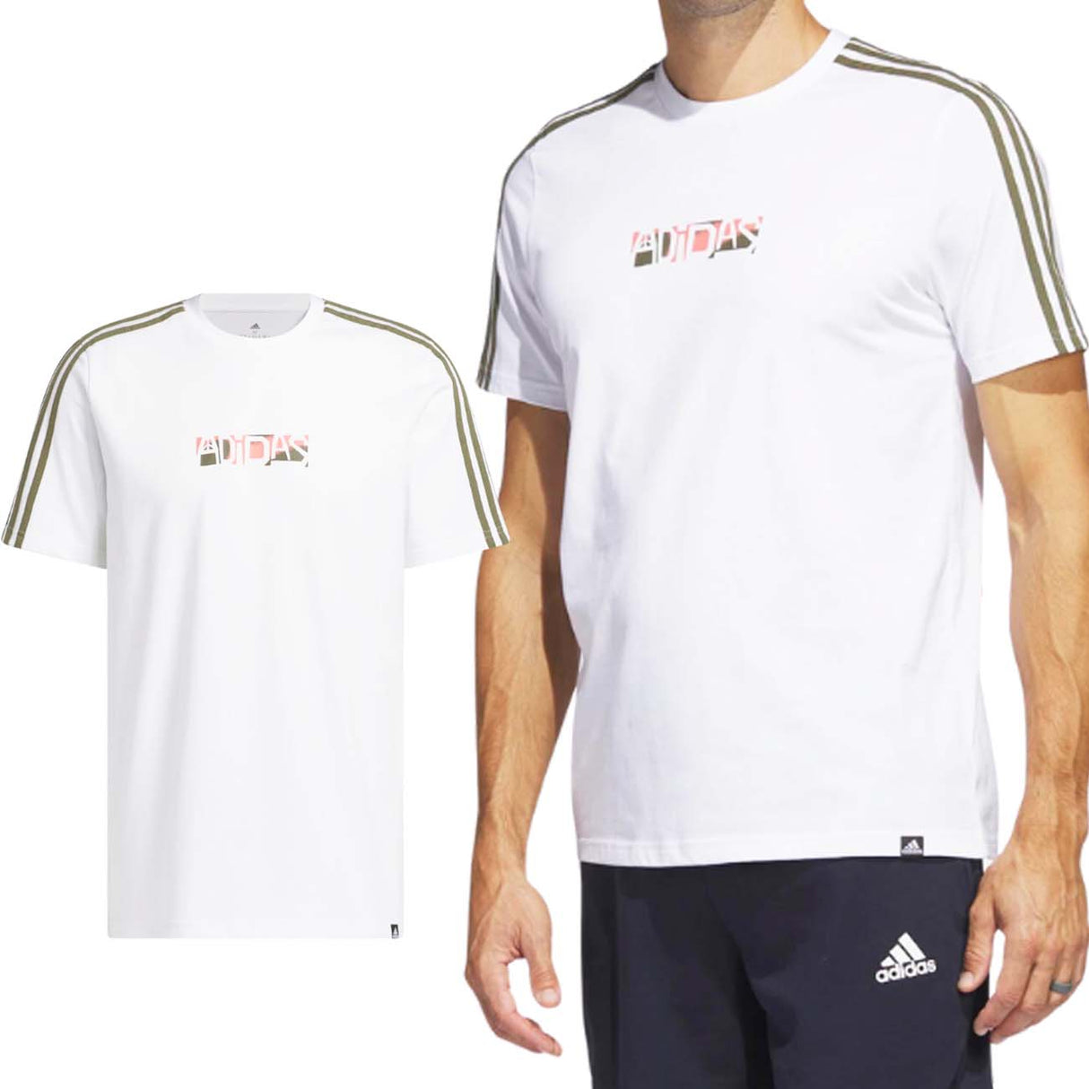 ADIDAS HT3025 GRAPHIC 3 STRIPES COTTON T-SHIRT