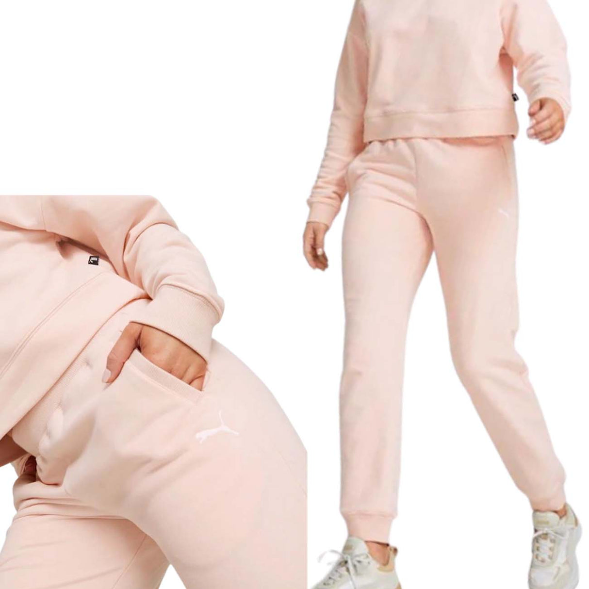 PUMA 673702 PINK BRUSHED COTTON WOMEN'S TRACKSUIT