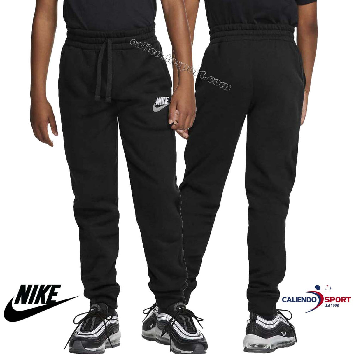 PANTALONE NIKE RAGAZZI DA0864 010 COTONE GARZATO NERO