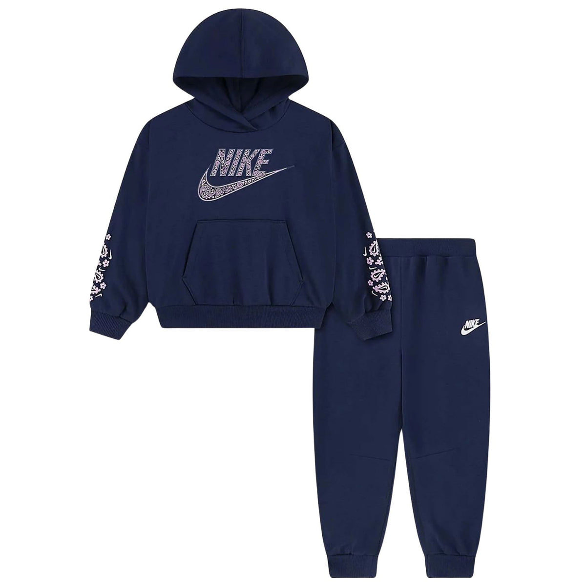 TUTA BAMBINE NIKE 36P177 U90 RETRO FT HOODIE COTONE GARZATO