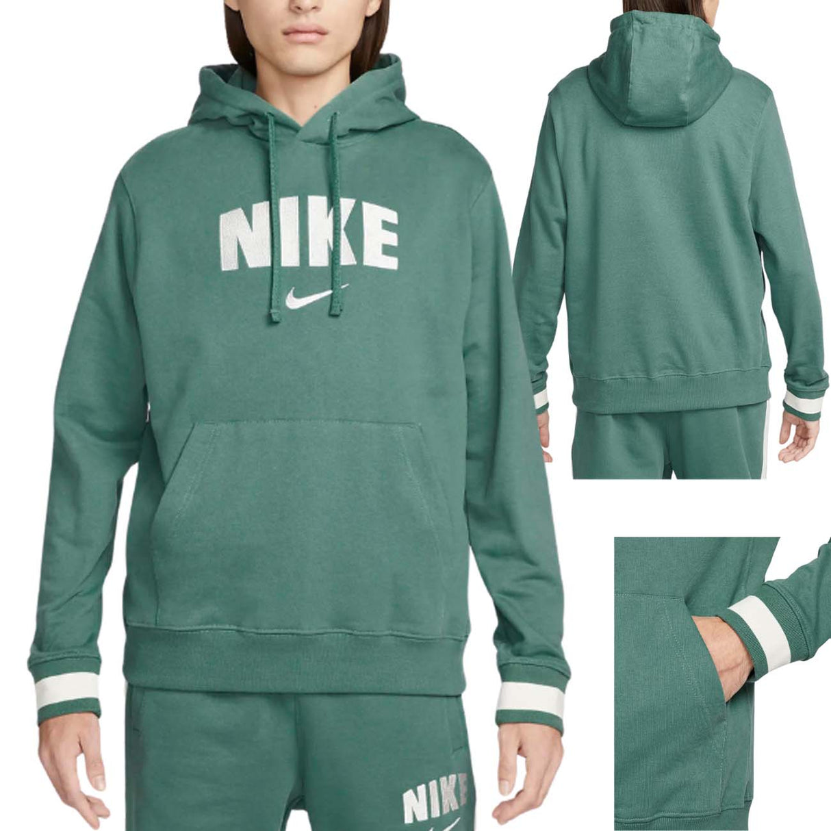SWEAT-SHIRT EN COTON BROSSÉ VERT NIKE FJ0555 361 SPORTWEAR