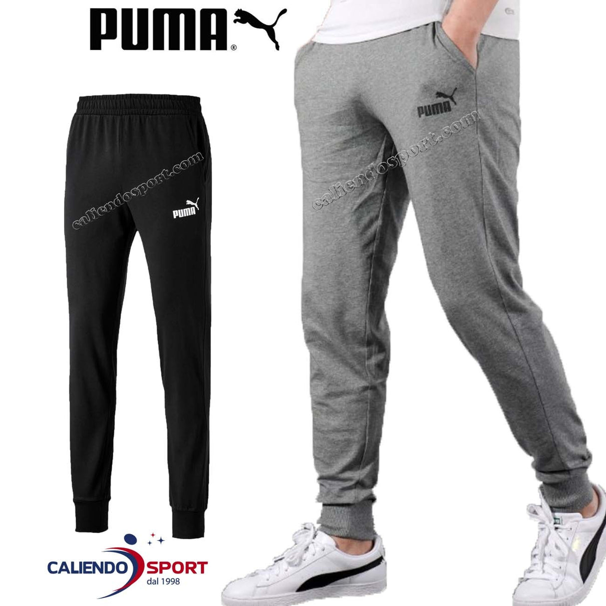PANTALONE PUMA 843729 01 03 NERTO GRIGIO COTONE JERSEY